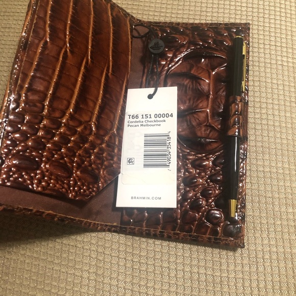 New Brahmin Pecan Melbourne Cordelia Checkbook - Picture 4 of 5
